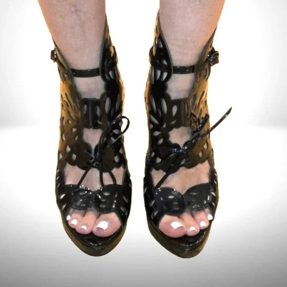 Jimmy Choo Patent Leather Gladiator Sandals Size: 37 - New - Picture 9 of 14
